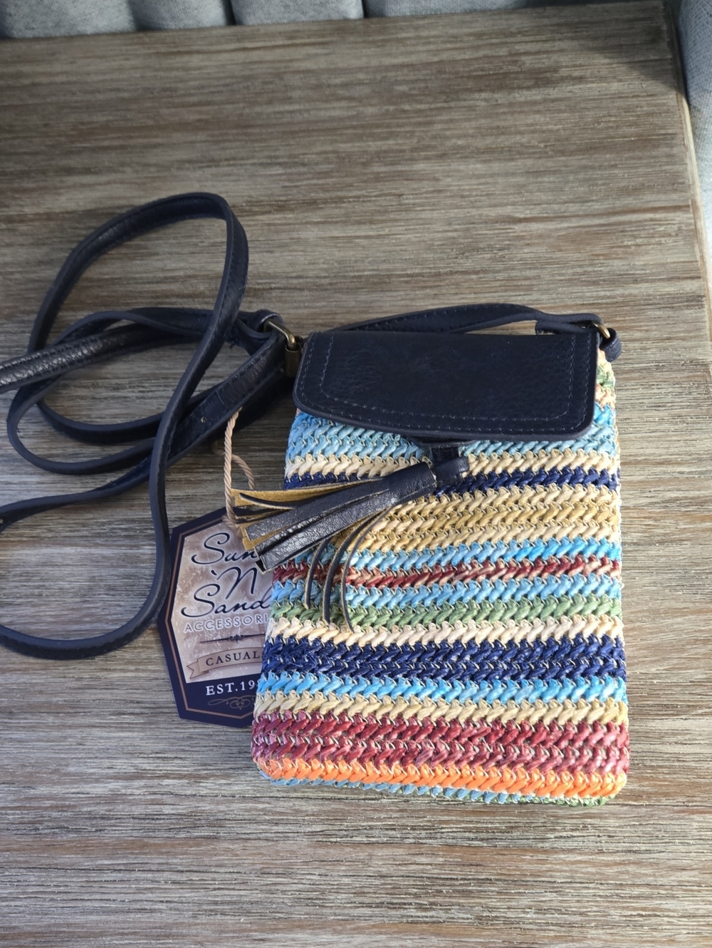 Sun N Sand Multicolor Woven Crossbody Bag
